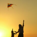 kite, play, family, happy, childhood, happy mothers day, kid, sky, flying, playful, together, summer, child, parent, woman, nature, mother, happiness, activity, game, fun, outdoors, sunset, silhouette, mom, mum